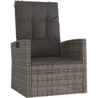 vidaXL 3-delige loungeset voor de tuin met kussens, grijs, polyrotan