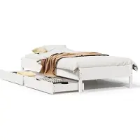 vidaXL Bedframe zonder matras massief grenenhout wit 140x200 cm