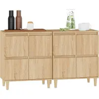vidaXL Dressoirs 2 st 60x35x70 cm bewerkt hout sonoma eikenkleurig