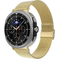 Cazy Horlogebandje geschikt voor Samsung Galaxy Watch Bandje (Silksteel) - Smartwatchbandjes - Universeel bandje geschikt voor Samsung Galaxy Watch 8 / Watch 8 Classic - Goud