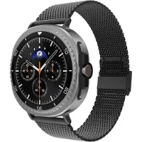 Cazy horlogebandje geschikt voor Samsung Galaxy Watch Bandje (Silksteel) - Smartwatchbandjes - Universeel bandje geschikt voor Samsung Galaxy Watch 8 / Watch 8 Classic - Zwart