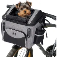 Jake and Jacky Jake en Jacky Hondenfietsmand - Fietsmand Hond Voorop - Hondenmand Fiets - Autostoel Hond - Kleine Hond max 8 kg - 39x28x34 cm