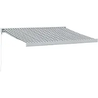 vidaXL Luifel uittrekbaar 3,5x2,5 m stof en aluminium antraciet en wit