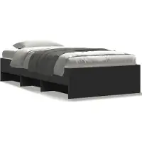 vidaXL Bedframe bewerkt hout zwart 100x200 cm