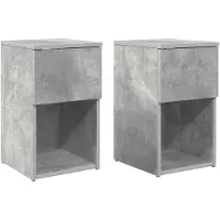 vidaXL Bedkast 2 pcs Betongrijs 29 x 31,5 x 49 cm Bewerkt hout