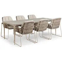 Tierra Outdoor 6-zits Diningset Elegante Met Rivera Beige