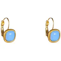 Go Dutch Label Oorhangers Small Square Stone Blue