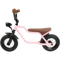 Bandits & Angels Loopfiets Fatbike Roze vanaf 2 Jaar voor Meisjes - Unieke Loopfiets - Metaal - Roze Loop Fiets - Met Werkende Koplamp