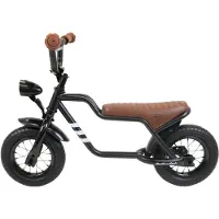 Bandits & Angels Loopfiets Fatbike Zwart vanaf 2 Jaar voor Jongens en Meisjes - Unieke Loopfiets - Metaal - Zwarte Loop Fiets - Met Werkende Koplamp