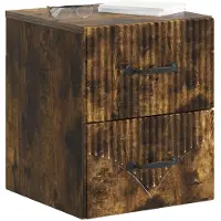 vidaXL Muurbevestigde Nachttafel 2 st Gerookt eiken 34,5 x 33 x 40 cm