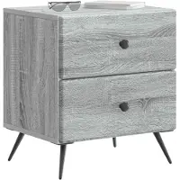 vidaXL Nachtkastje Grijs sonoma 43 x 34,5 x 47,5 cm Bewerkt hout