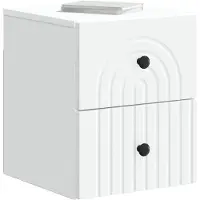 vidaXL Muurbevestigde Nachttafel met lade 2 pcs Wit 33 x 34,5 x 40 cm