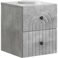vidaXL Muurbevestigde Nachttafel met lade Betongrijs 33 x 34,5 x 40 cm