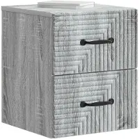 vidaXL Muurbevestigde Nachttafel Grijs sonoma 34,5 x 33 x 40 cm