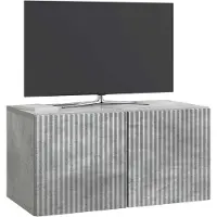 vidaXL Wandmontage TV-kast 59,5 x 31 x 30 cm Betongrijs Bewerkt hout