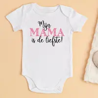 Babybugz Moederdag Cadeau Mama – Baby Romper Mijn Mama is de Liefste – Rompertje Baby Cadeau – Kraamcadeau Moeder – Baby Kleding – 0 tot 3 maanden