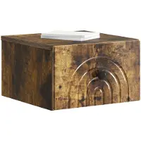 vidaXL Muurbevestigde Nachttafel Gerookt eiken 33 x 34,5 x 20 cm