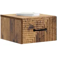 vidaXL Muurbevestigde Nachttafel 2 st Oud hout 34,5 x 33 x 20 cm