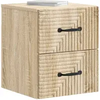 vidaXL Muurbevestigde Nachttafel 2 pcs Sonoma Eiken 34,5 x 33 x 40 cm