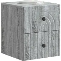 vidaXL Muurbevestigde Nachttafel Grijs sonoma 33 x 34,5 x 40 cm