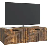 vidaXL Wandmontage TV-kast Gerookt eiken 98 x 41 x 30 cm Bewerkt hout