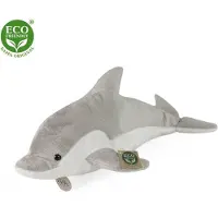 Rappa ECO knuffel dolfijn 38 cm - realistische knuffel van recyclede PET flessen - grijs, wit