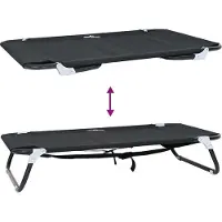 vidaXL Hondenbed Zwart 90 x 55 x 18 cm Staal
