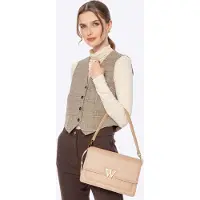 WITTCHEN Dames leren messengertas met kwastje, beige, natuurlijk leer