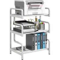 HOMCOM Printer Stand-Spanplatte, Stahl-55B x 40T x 77H cm-Weiß