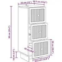 vidaXL Ladekast Gerookt eiken 33 x 34,5 x 90 cm Bewerkt hout