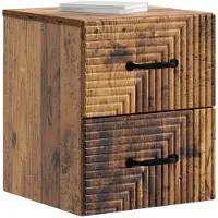 vidaXL Muurbevestigde Nachttafel 2 pcs Oud hout 34,5 x 33 x 40 cm