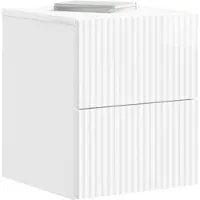 vidaXL Muurbevestigde Nachttafel Hoogglans Wit 33 x 34,5 x 40 cm