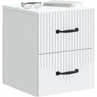 vidaXL Muurbevestigde Nachttafel 2 st Wit 34,5 x 33 x 40 cm