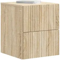 vidaXL Muurbevestigde Nachttafel 2 st Sonoma Eiken 33 x 34,5 x 40 cm