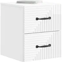 vidaXL Muurbevestigde Nachttafel Hoogglans Wit 34,5 x 33 x 40 cm