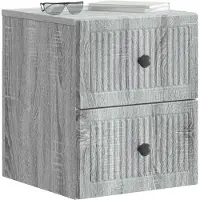 vidaXL Muurbevestigde Nachttafel 2 st Grijs sonoma 33 x 34,5 x 40 cm