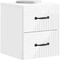vidaXL Muurbevestigde Nachttafel 2 st Hoogglans Wit 34,5 x 33 x 40 cm