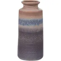 Woood Decennia Vaas XL Ø17 CM - Keramiek - Grijs/Blauw - 38x17x17 cm