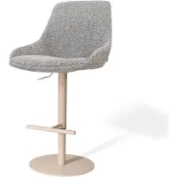 Nolon Niva-Isa Draaibare Tulp Barkruk Grijs Blend - Verstelbaar - Beige Onderstel - Stoffen - Scandinavisch