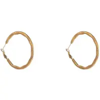 Go Dutch Label Oorringen Dented Hollow Hoop - 50mm Goudkleurig