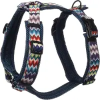 Flamingo Hond Harnas Y-vorm Nusa Penida Blauw L 46-80cm 60-86cm 25mm