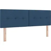 vidaXL LED Hoofdbord met LED-stripverlichting Blauw 144 cm Stof