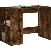 vidaXL Bureau 102x50x75 cm bewerkt hout gerookt eikenkleurig
