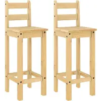 vidaXL Barstoelen 2 st massief grenenhout