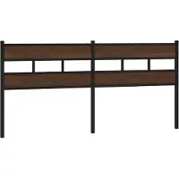 vidaXL Vervangend hoofdbord 180 cm bewerkt hout en staal bruin eikenkleurig