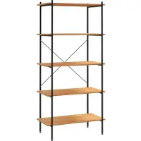 vidaXL Opbergrek 5-laags 80x40x163 cm zwart en eikenkleurig