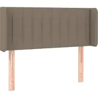 vidaXL Hoofdbord met randen 183x16x118/128 cm stof taupe