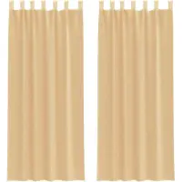 vidaXL Voile gordijnen met lussen 2 st 140x260 cm zand