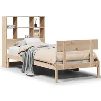 vidaXL Bed met boekenkast zonder matras massief grenenhout 90x200 cm