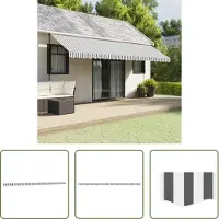 The Living Store Vervangingsdoek voor luifelrok gestreept 6 m antraciet en wit - Waterdicht Luifeldek - Vervangend Luifeldoek - Luifelbekleding - Parasol Hoesje - Buitendoeken